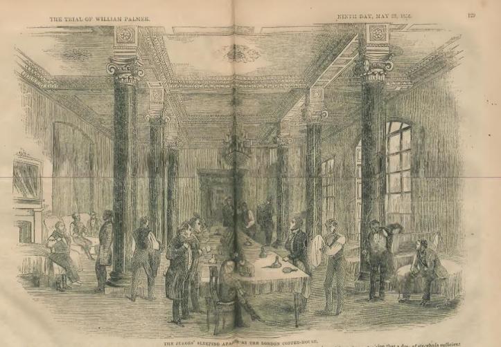 Jurors sleeping apart at the London Coffee House